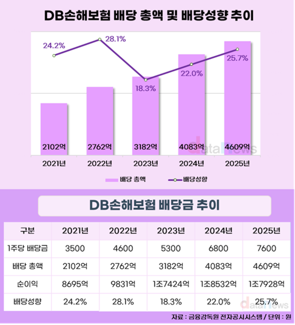 DB손보, 올해도 배당금 늘렸다…주주환원 진심